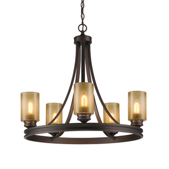 Hidalgo 5 Light Chandelier in Sovereign Bronze with Regal Glass (36|1051-5 SBZ)