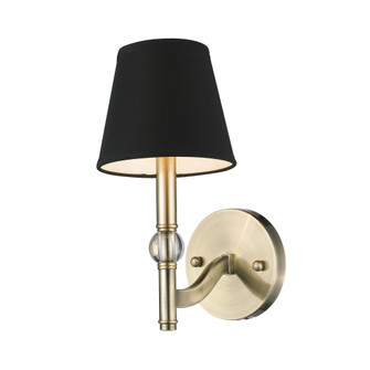 Wry Lighting Waverly 1-light Wall Sconce in Aged Brass and Tuxedo shade (36|3500-1W AB-GRM)