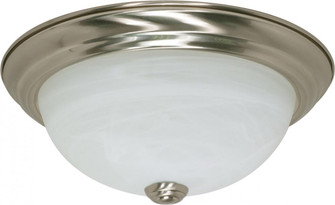 2 Light; 11 in.; Flush Mount; Alabaster Glass; Color retail packaging; Brushed Nickel Finish (81|60/6000)