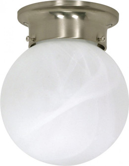 1 Light; 6 in.; Ceiling Mount; Alabaster Ball; Color retail packaging; Brushed Nickel Finish (81|60/6008)