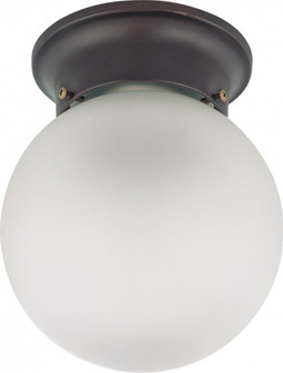 1 Light; 6 in.; Ceiling Mount with Frosted White Glass; Color retail packaging; Mahogany Bronze (81|60/6012)