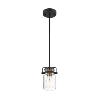 Antebellum - 1 Light Mini Pendant - with Clear Glass -Black and Aged Gold Finish (81|60/6733)