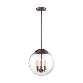 Ariel - 3 Light Pendant - with Clear Seedy Glass -Antique Copper Finish (81|60/6741)