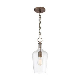 Hartley - 1 Light Pendant - with Clear Glass - Antique Copper Finish (81|60/6748)