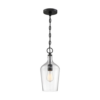 Hartley - 1 Light Pendant - with Clear Glass - Matte Black Finish (81|60/6749)