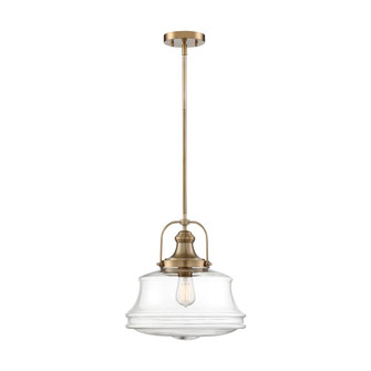 Basel - 1 Light Pendant - with Clear Glass - Burnished Brass Finish (81|60/6757)