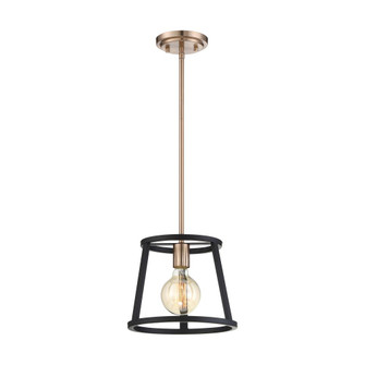 Chassis- 1 Light Mini Pendant - Copper Brushed Brass and Matte Black Finish (81|60/6641)