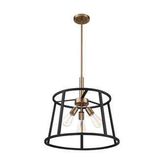 Chassis- 3 Light Pendant - Copper Brushed Brass and Matte Black Finish (81|60/6642)
