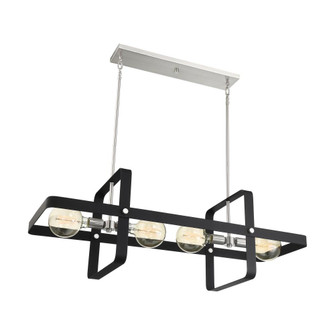 Prana - 4Light Island Pendant - Matte Black Finish with Brushed Nickel Accents (81|60/6625)
