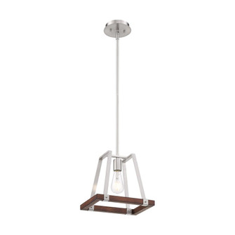 Outrigger - 1 Light Mini Pendant with - Brushed Nickel and Nutmeg Wood Finish (81|60/6882)