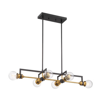 Intention - 6 Light Island Pendant - Warm Brass and Black Finish (81|60/6977)