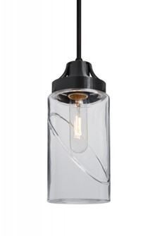 Besa, Blink Cord Pendant For Multiport Canopy, Clear, Black Finish, 1x60W Medium Base (127|J-BLINKCL-BK)