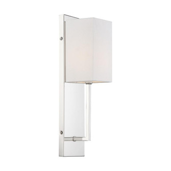 Vesey - 1 Light Wall Sconce - with White Linen Shade - Polished Nickel Finish (81|60/6693)