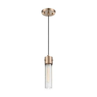 Eaves - 1 Light Pendant - with Clear Ribbed Glass - Copper Brushed Brass Finish (81|60/6712)