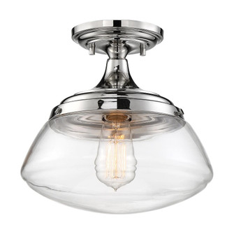 Kew - 1 Light Semi Flush - with Clear Glass - Polished Nickel Finish (81|60/6798)