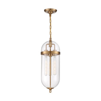 Fathom - 3 Light Pendant - with Clear Glass - Natural Brass Finish (81|60/6913)
