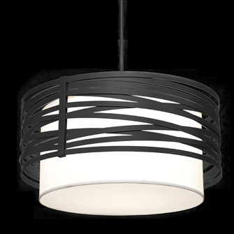 Tempest Drum with Linen Shade - 24-Inch (1289|CHB0013-24-MB-SH-001-E2)
