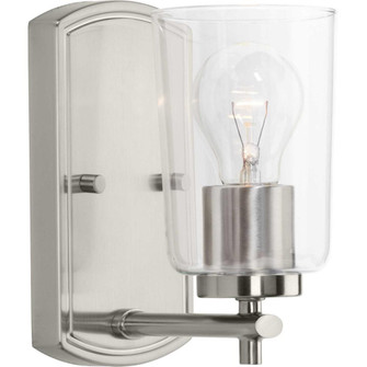Adley Collection One-Light Brushed Nickel Clear Glass New Traditional Bath Vanity Light (149|P300154-009)