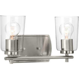 Adley Collection Two-Light Brushed Nickel Clear Glass New Traditional Bath Vanity Light (149|P300155-009)