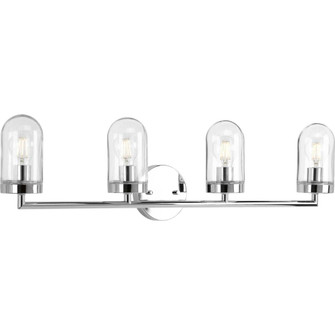 Signal Collection Four-Light Polished Chrome Clear Glass Coastal Bath Vanity Light (149|P300177-015)