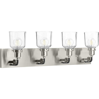 Rushton Collection Four-Light Brushed Nickel Clear Glass Farmhouse Bath Vanity Light (149|P300229-009)