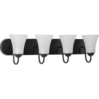 Classic Collection Four-Light Matte Black Etched Glass Traditional Bath Vanity Light (149|P300236-031)