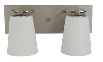 2-Light Satin Pewter/Polished Nickel/White Glass Mercer Bath Sconce (84|4852 SP/PN/WH)