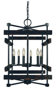 6-Light Matte Black Rustic Chic Chandelier (84|5276 MBLACK)