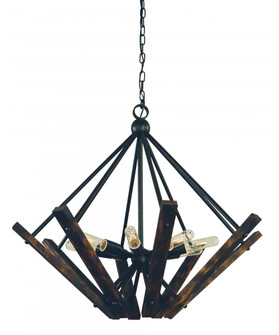 8-Light Matte Black Rustic Chic Chandelier (84|5288 MBLACK)