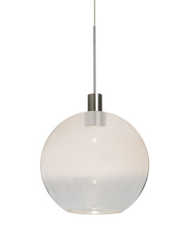 Besa, Newton 8 Cord Pendant, Milky White/Clear, Satin Nickel Finish, 1x3W LED (127|1XT-NEWTON8WC-LED-SN)