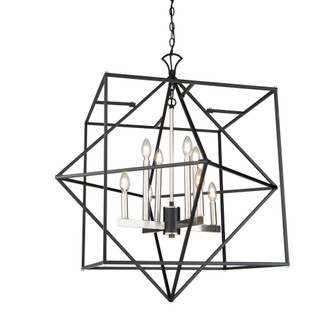 Roxton 8 Light Chandelier (Matte Black & Polished Nickel) (12|AC11208PN)