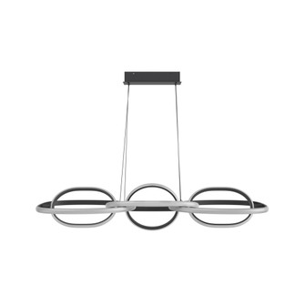 Circa 6-Ring 63''W LED Pendant in Black (4450|HF5025-BK)