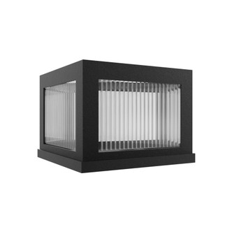 Avenue Outdoor 12''W 3000K LED Pillar Mount in Black/Ribbed Glass (4450|AV9904-BLK)