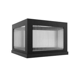 Avenue Outdoor 14''W 3000K LED Pillar Mount in Black/Ribbed Glass (4450|AV9905-BLK)