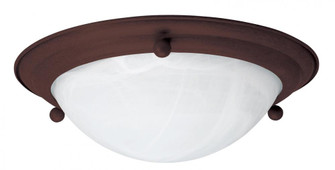 Three Light Oil Rubbed Bronze White Swirl Glass Bowl Flush Mount (1|HF7313RBSCT)