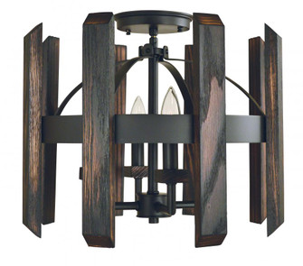 4-Light Matte Black Modern Farmhouse Flush / Semi-Flush Mount (84|5372 MBLACK)