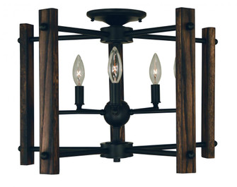 5-Light Matte Black Modern Farmhouse Flush / Semi-Flush Chandelier (84|5401 MBLACK)