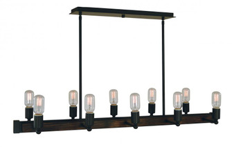 10-Light Matte Black Modern Farmhouse Island Chandelier (84|5402 MBLACK)