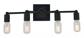 4-Light Matte Black Modern Farmhouse Sconce (84|5404 MBLACK)