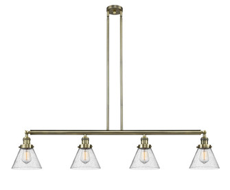 Cone - 4 Light - 52 inch - Antique Brass - Stem Hung - Adjustable Island Light (3442|214-AB-G44-LED)