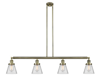 Cone - 4 Light - 51 inch - Antique Brass - Stem Hung - Adjustable Island Light (3442|214-AB-G62)
