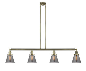 Cone - 4 Light - 51 inch - Antique Brass - Stem Hung - Adjustable Island Light (3442|214-AB-G63-LED)