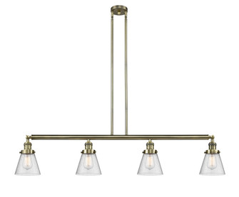 Cone - 4 Light - 51 inch - Antique Brass - Stem Hung - Adjustable Island Light (3442|214-AB-G64-LED)