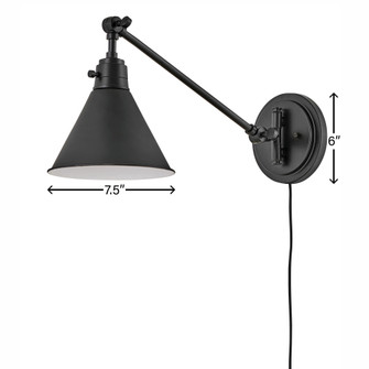 Medium Swing Arm Single Light Sconce (87|3690BK)
