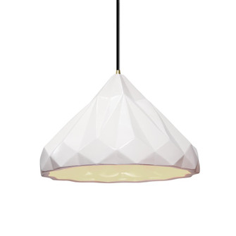 Geometric 1-Light Pendant (254|CER-6450-WHT-ABRS-BKCD)