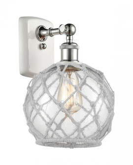 Farmhouse Rope - 1 Light - 8 inch - White Polished Chrome - Sconce (3442|516-1W-WPC-G122-8RW)
