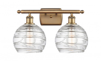 Athens Deco Swirl - 2 Light - 18 inch - Brushed Brass - Bath Vanity Light (3442|516-2W-BB-G1213-8-LED)