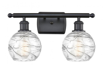 Athens Deco Swirl - 2 Light - 16 inch - Matte Black - Bath Vanity Light (3442|516-2W-BK-G1213-6)