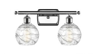 Athens Deco Swirl - 2 Light - 16 inch - Polished Chrome - Bath Vanity Light (3442|516-2W-PC-G1213-6-LED)