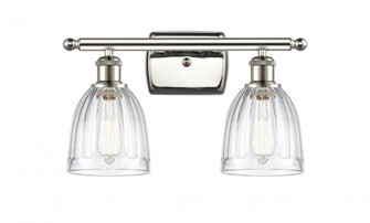 Brookfield - 2 Light - 16 inch - Polished Nickel - Bath Vanity Light (3442|516-2W-PN-G442-LED)